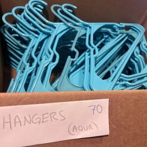 70 Aqua Colored Plastic Hangers